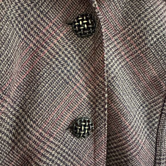 Y2K Vintage Dorothee SCHUMACHER  | Glen Plaid Blazer Dark Academia Riding Large - Picture 2 of 8